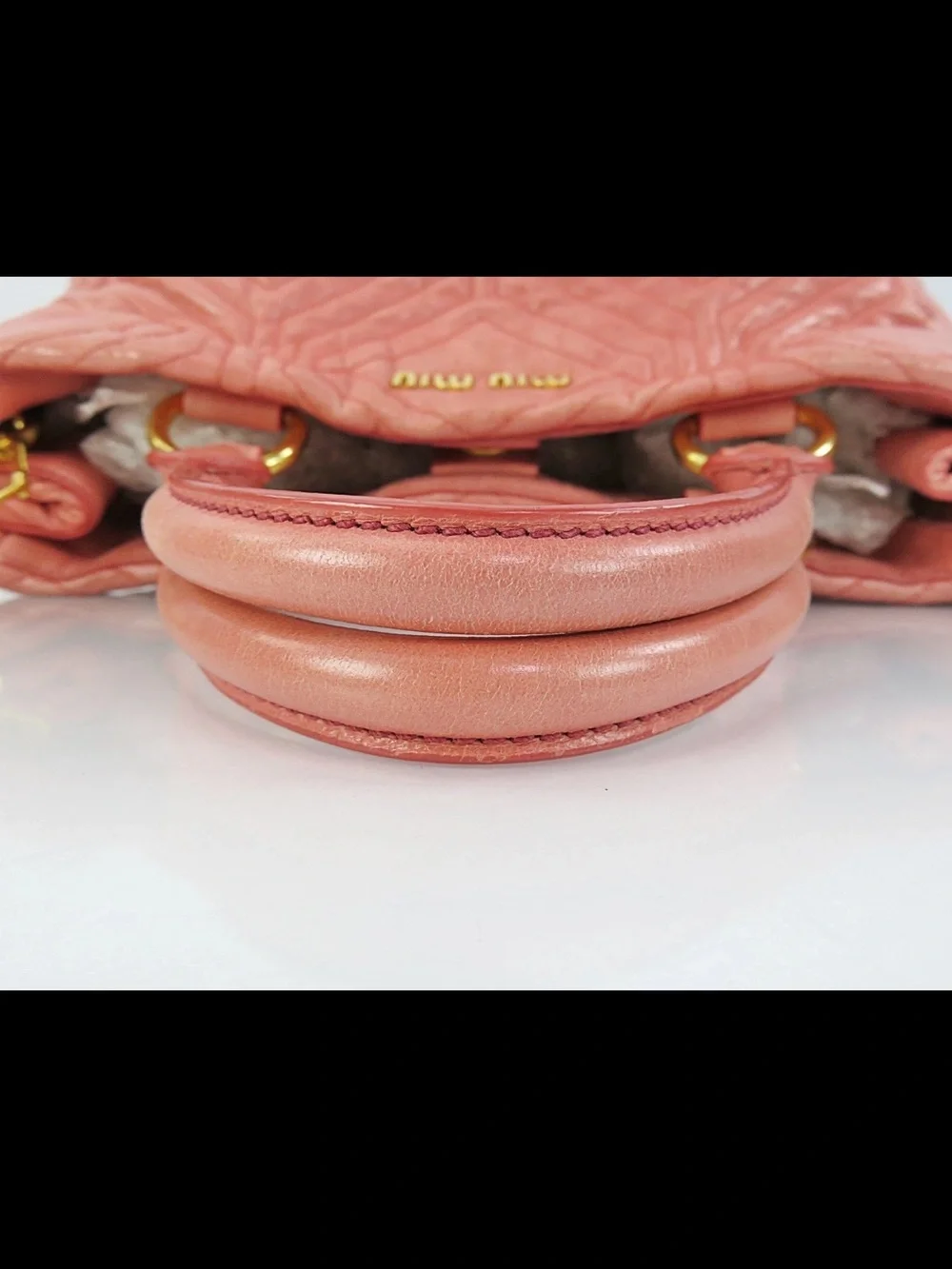Miu Miu Coral Quilted Leather Top-Handle Bag